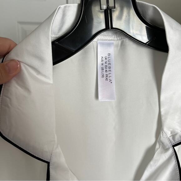 BLUEBELLA White & Black Satin PJs Set - Picture 8 of 9